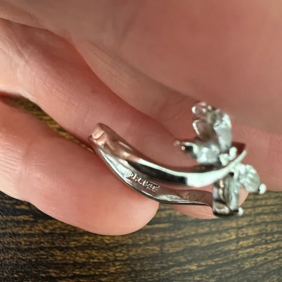 Silver Crystal Butterfly Ring size 5 Hallmarked 925 RSC - Picture 9 of 11